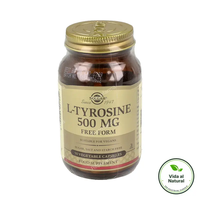 L-tyrosina 500 mg 50 cápsulas, Solgar
