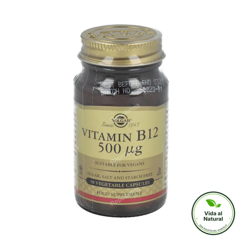Vitamina b12 500ug 50 cápsulas, Solgar