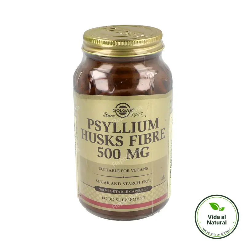 Psyllium fibra cascara 200 cápsulas, Solgar