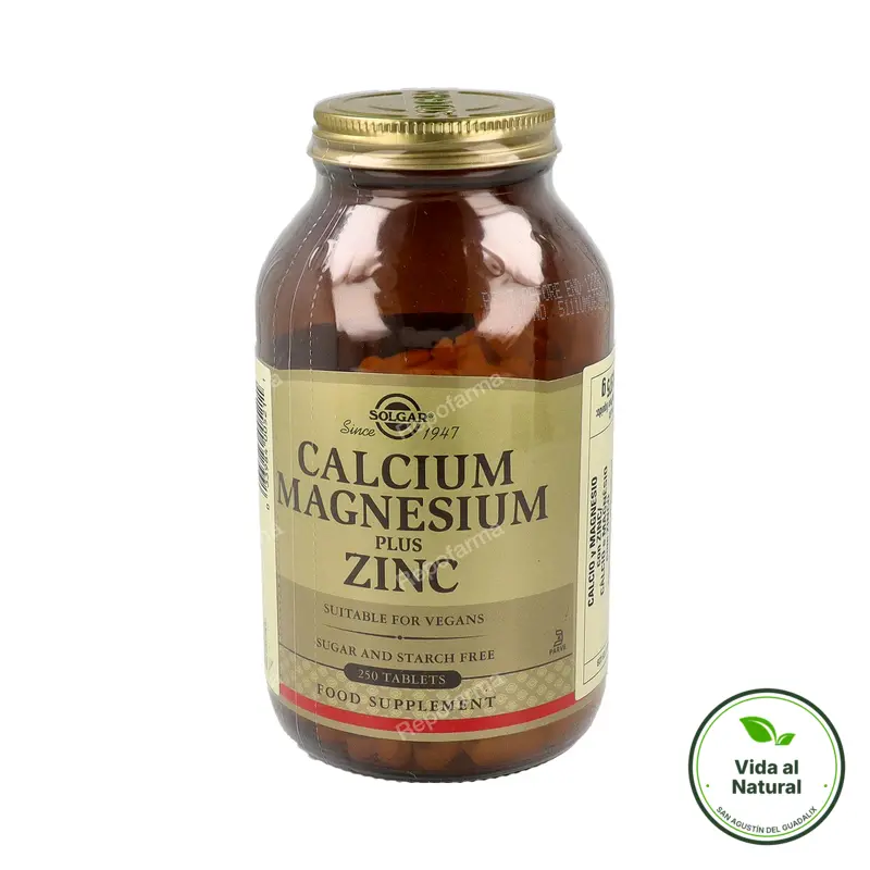Calcio+mg+zinc 250 comprimidos, Solgar