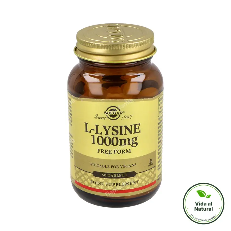 L-lisina 1000 mg 50 cápsulas, Solgar