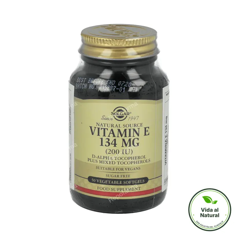 Vitamina e 200UI (134 mg) blanda veg 50 cápsulas, Solgar