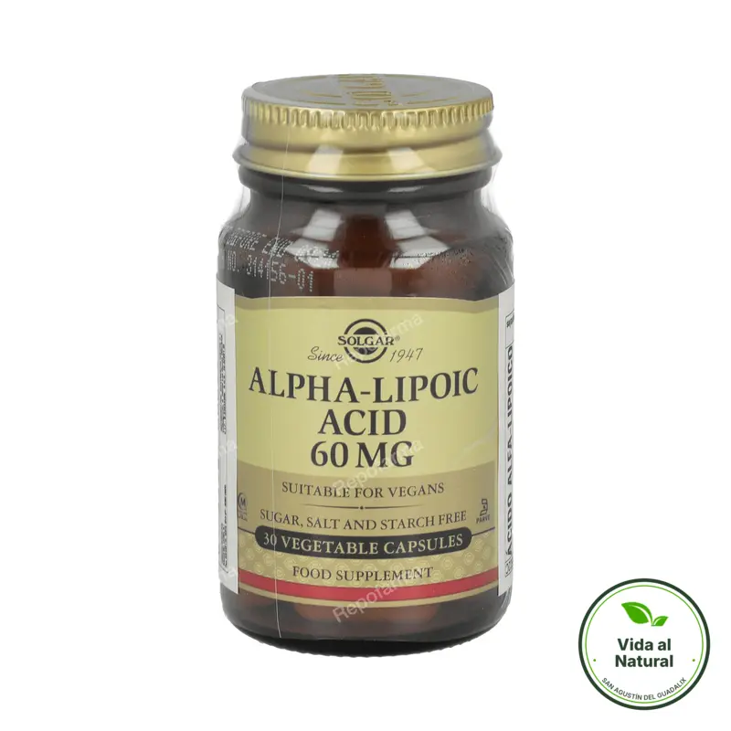 Ácido alfa lipoico 60 mg 30 cápsulas vegetales, Solgar