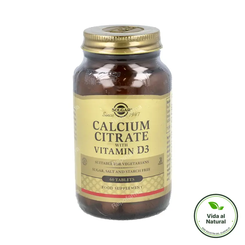 Citrato calcio vitamina d3 60 comprimidos, Solgar