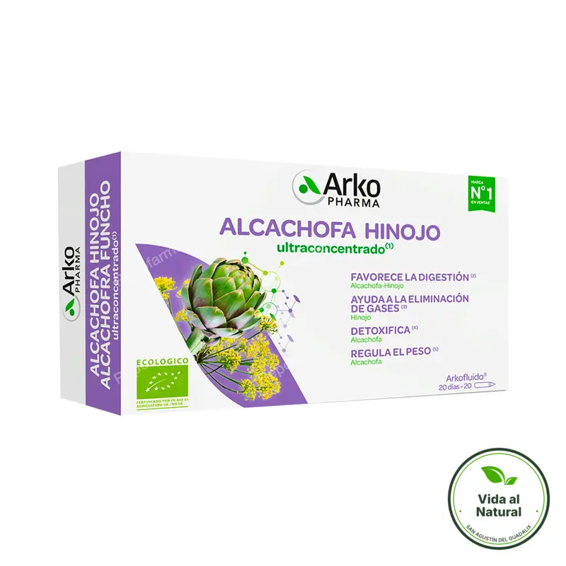 Arkofluido alcachofa+hinojo BIO 20 ampollas, Arkopharma