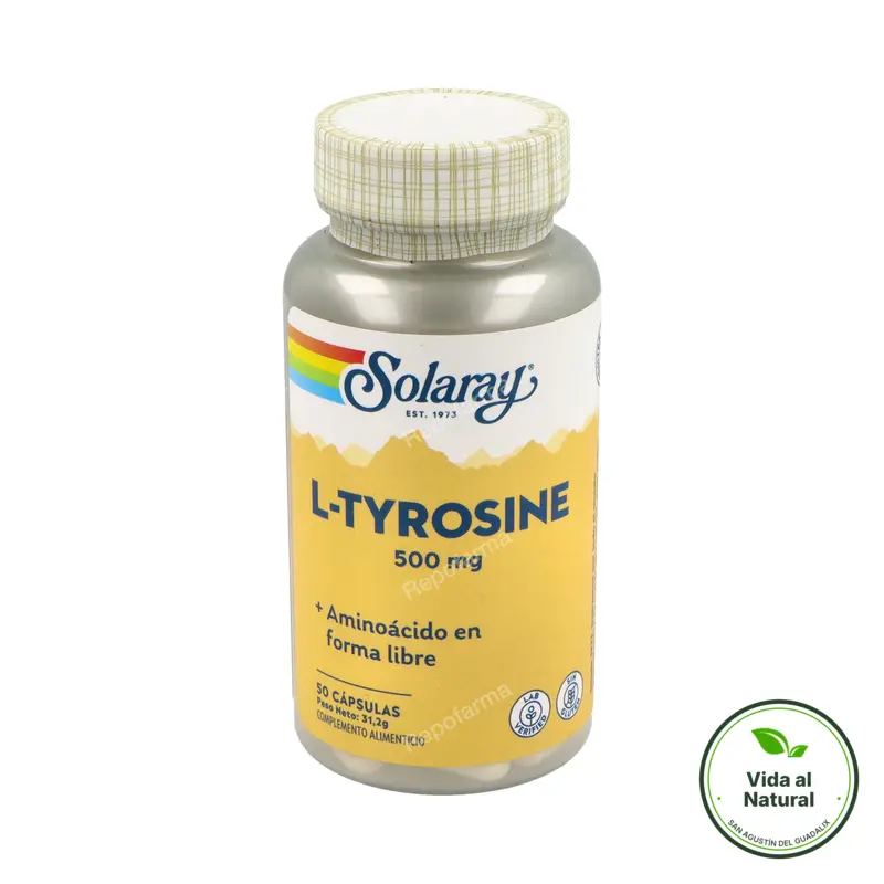 L-tyrosina 500 mg 50 cápsulas, Solaray