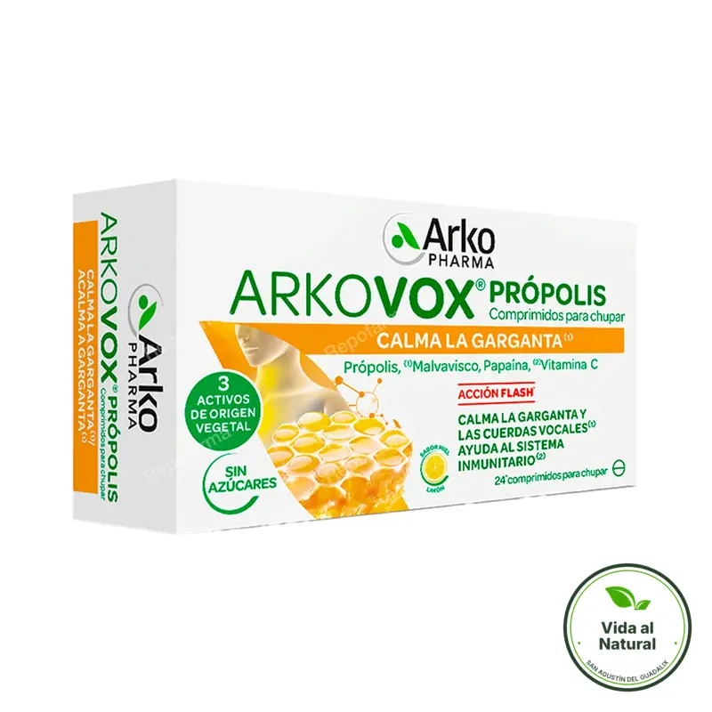 Arkovox própolis +vit c sabor miel y limón 24 comprimidos, Arkopharma
