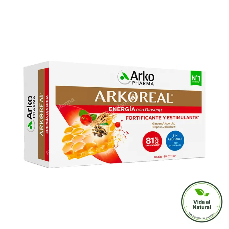 Arkoreal jalea real+ginseng 20 ampollas, Arkopharma