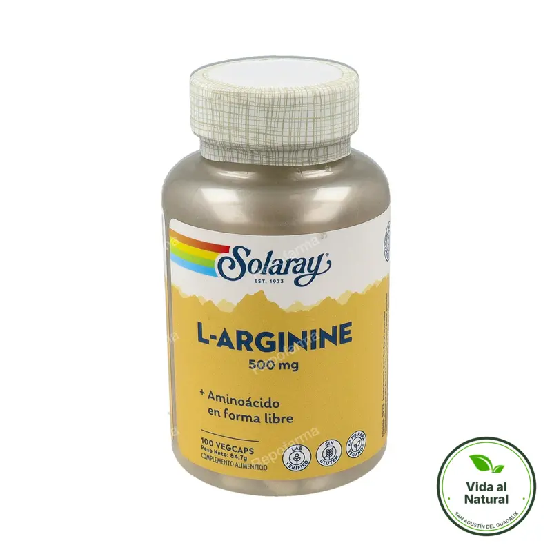 L-arginine 500 mg 100 cápsulas, Solaray