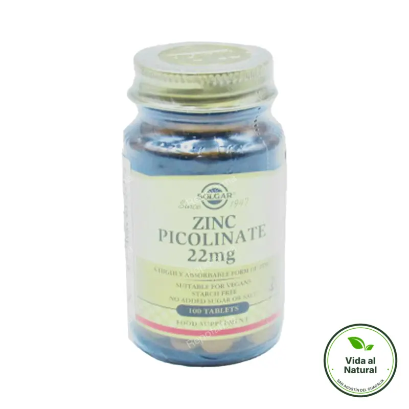Zinc picolinato 22 mg 100 comprimidos, Solgar