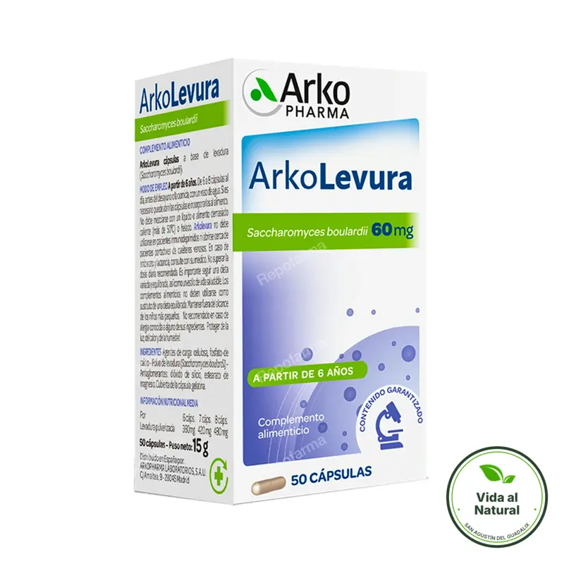 Arko levura 60 mg 50 cápsulas, Arkopharma