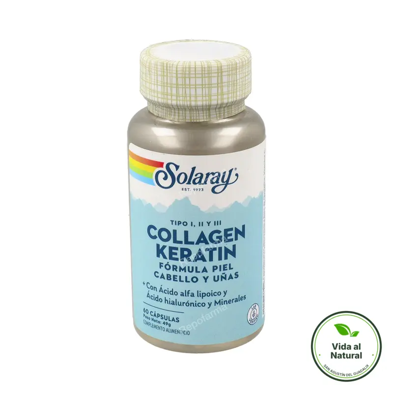 Collagen keratin 60 comprimidos, Solaray