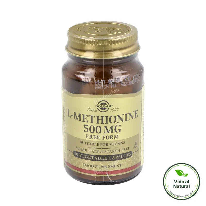 L-metionina 500 mg 30 cápsulas, Solgar