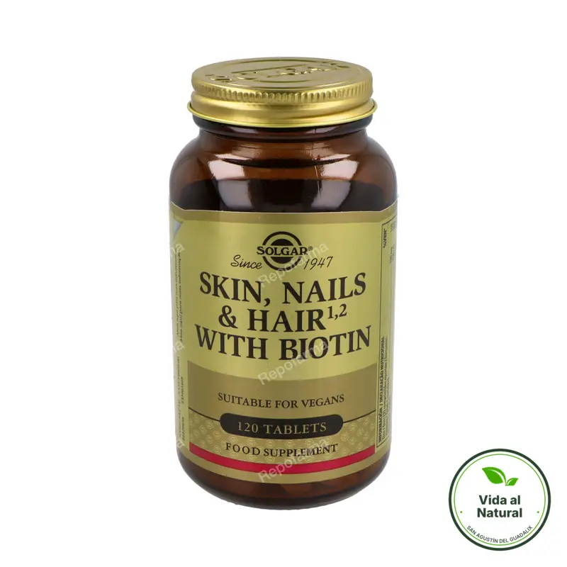 Pelo piel uñas biotina 120 cápsulas, Solgar
