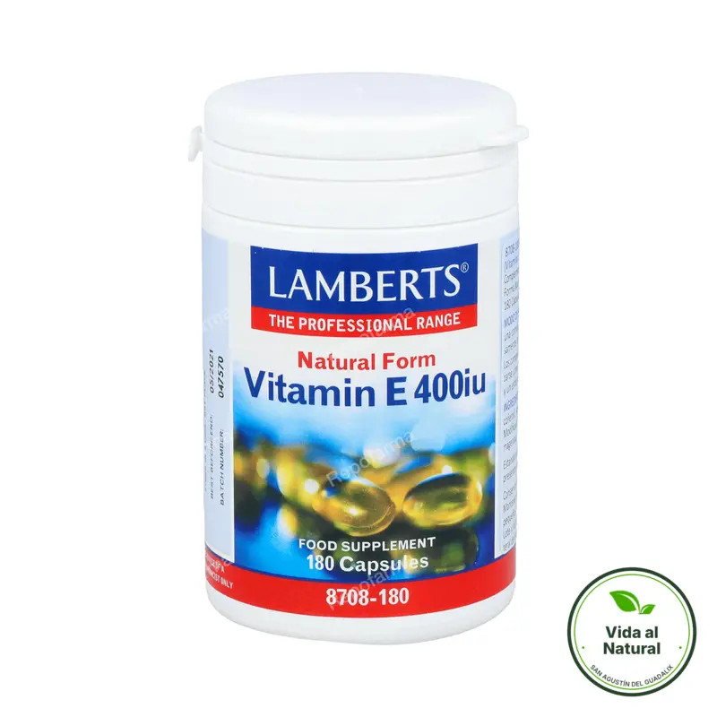 Vitamina e 400iu 180 cápsulas, Lamberts