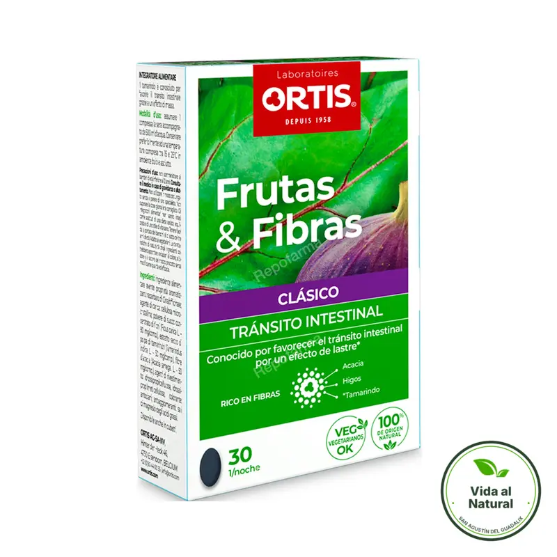 Frutas y fibras clasico 30 comprimidos, Ortis