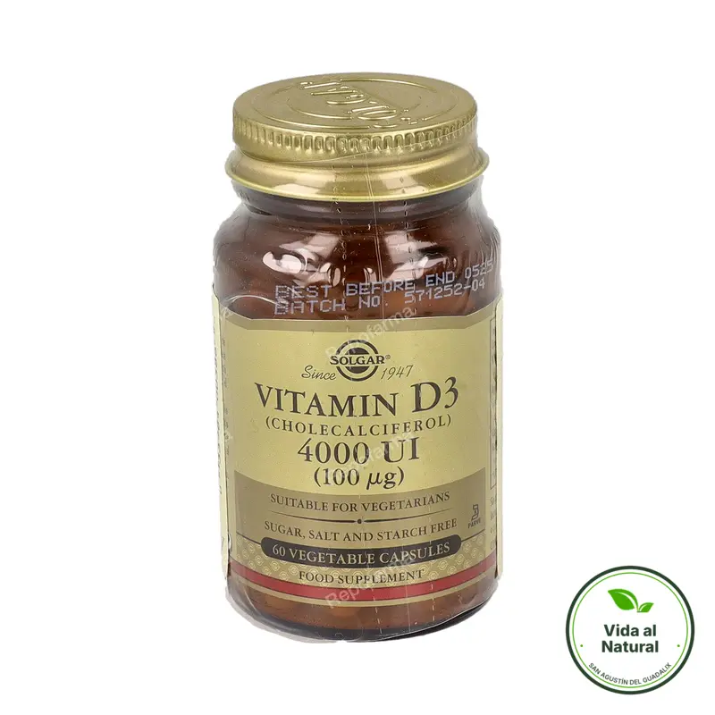 Vitamina D3 4000ui (100 mcg) 60 cápsulas vegetales, Solgar