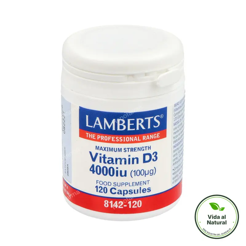 Vitamina d3 4000iu 120 cápsulas, Lamberts