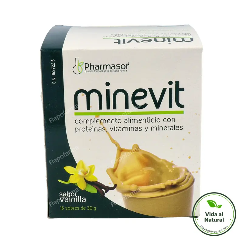 Minevit senior vainilla 15 sobres, Soria Natural