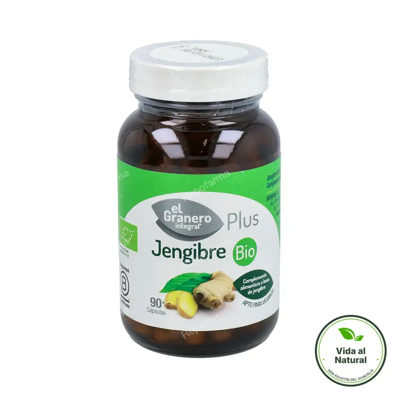 Jengibre 500 mg BIO 90 cápsulas, El Granero