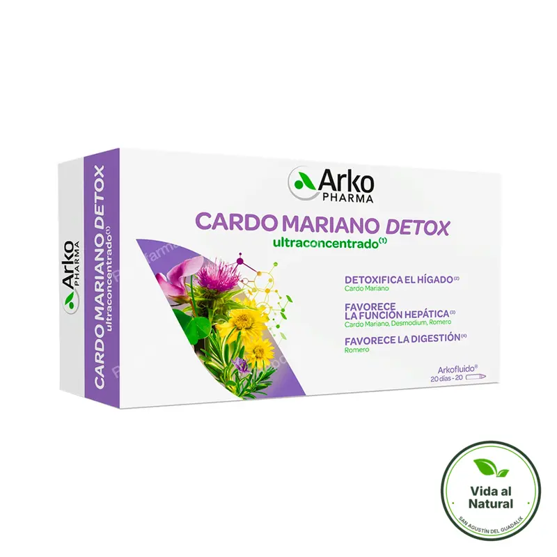 Arkofluido cardo mariano BIO 20 ampollas, Arkopharma