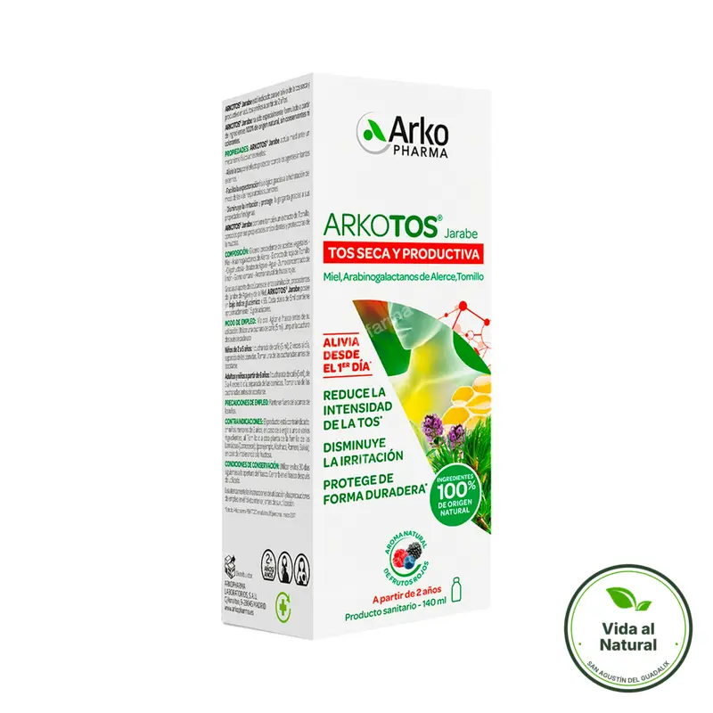 Arkotos jarabe tos seca productiva frutos rojos 140 ml, Arkopharma