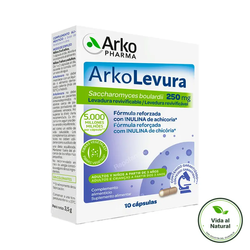 Arko levura 250 mg 10 cápsulas, Arkopharma