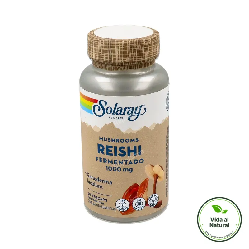 Fermented reishi 1000 mg 60 cápsulas vegetales, Solaray