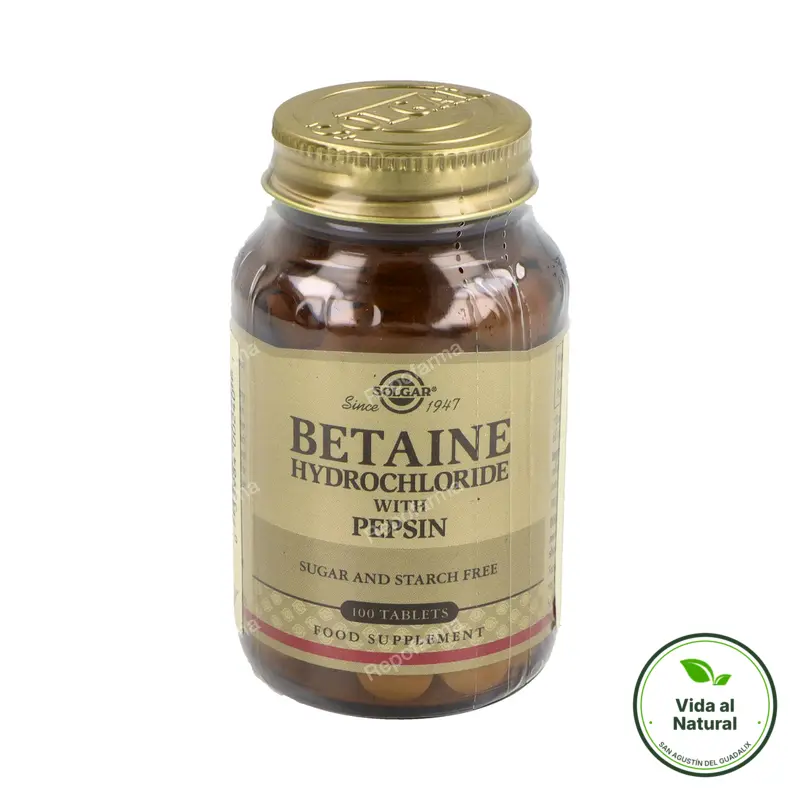 Betaina pepsina 100 comprimidos, Solgar