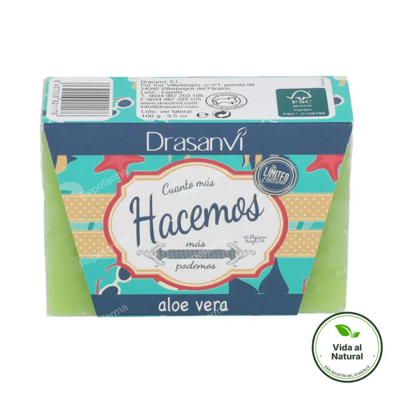 Jabón aloe vera 100 g, Drasanvi