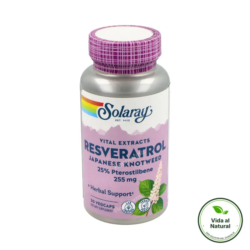 Super resveratrol 250 mg 30 cápsulas, Solaray