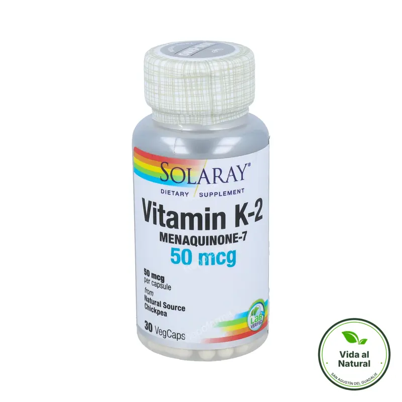 K2 MENAQUINONE7 30 cápsulas, Solaray