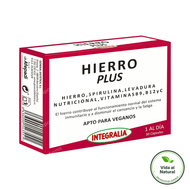 Hierro plus 30 cápsulas, Integralia
