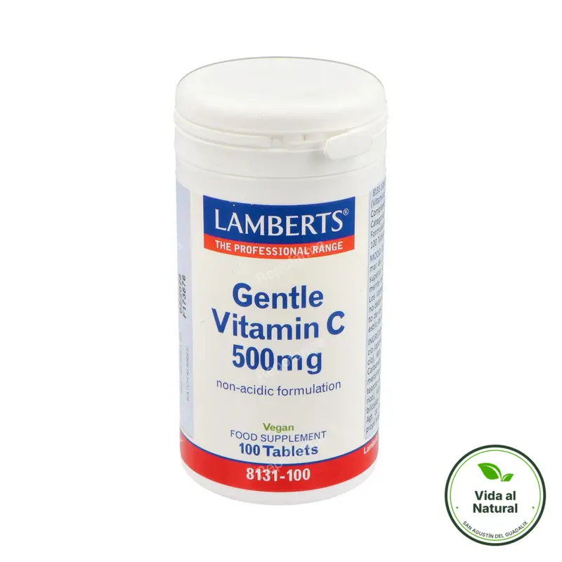 Gentle vitamina C 500 mg(No acida) 100 comprimidos, Lamberts