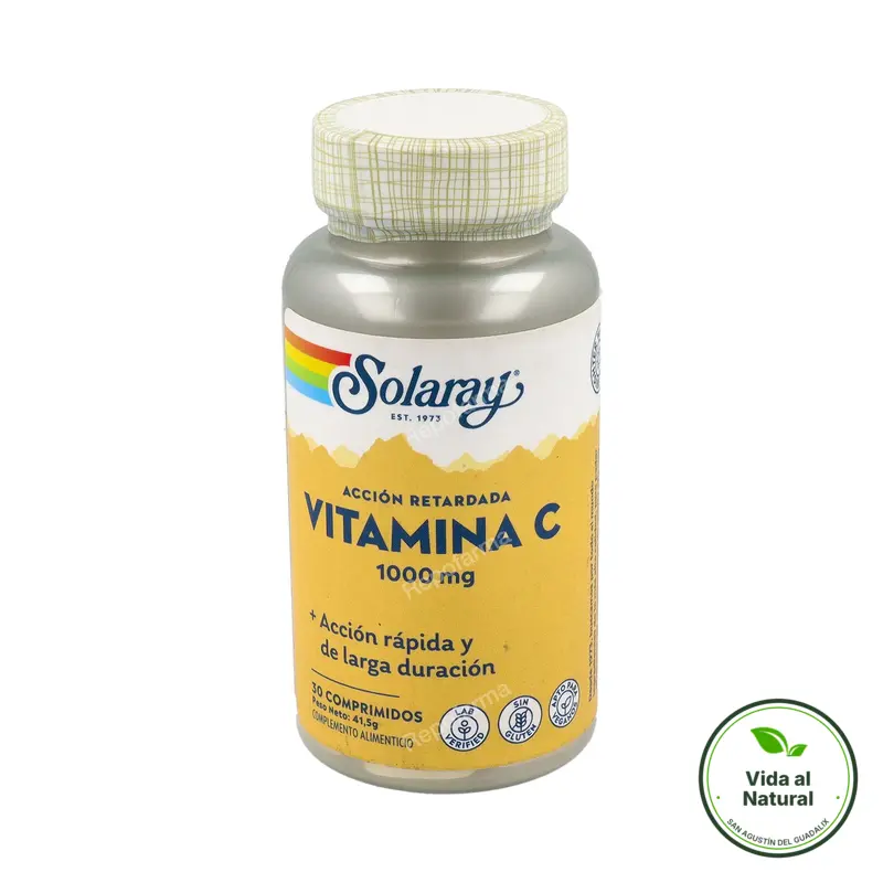 Vitamina c 1000 mg accion retardada 30 comprimidos, Solaray