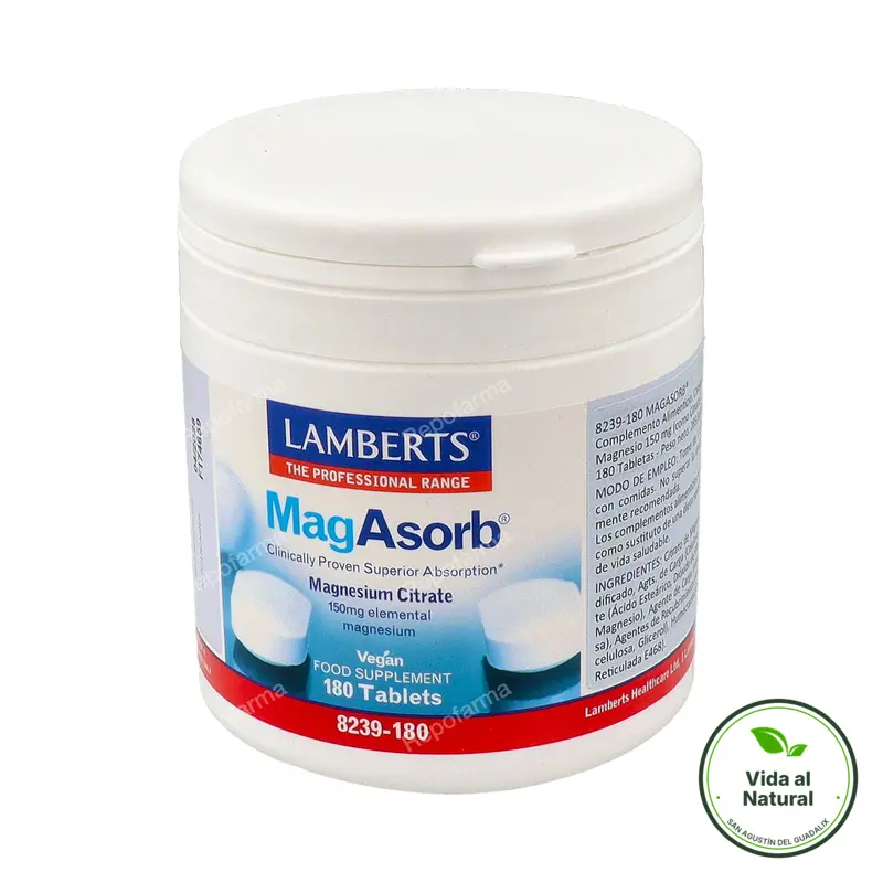 Magasorb (magnesio citrato) 150 mg 180 comprimidos, Lamberts