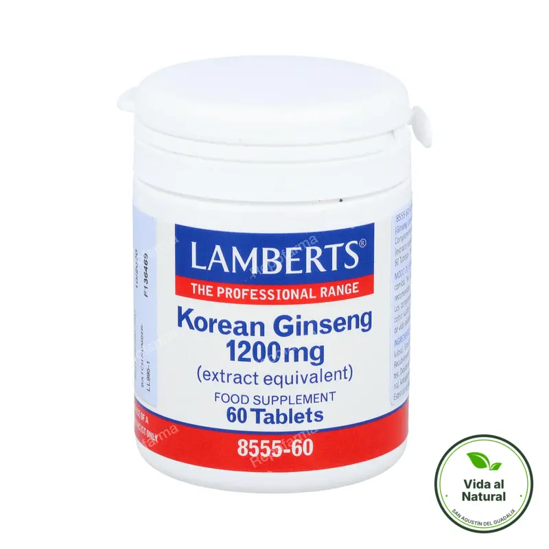 Ginseng koreano 120 mg 60 cápsulas, Lamberts