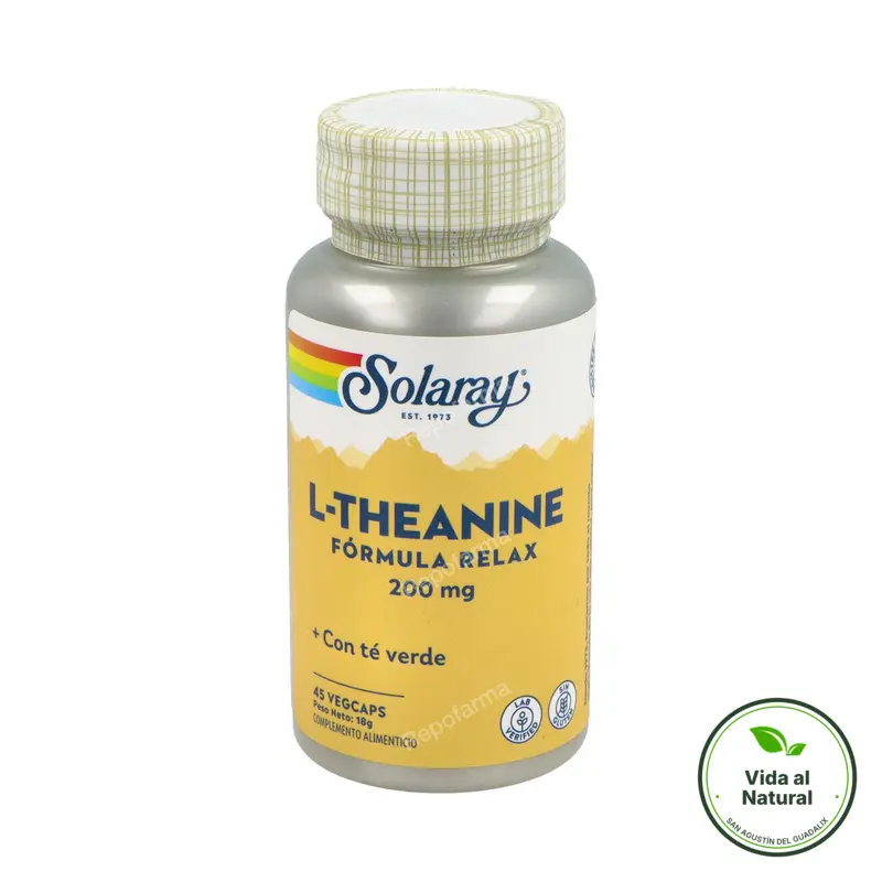 L-teanina (theanine) 200 mg 45 cápsulas, Solaray