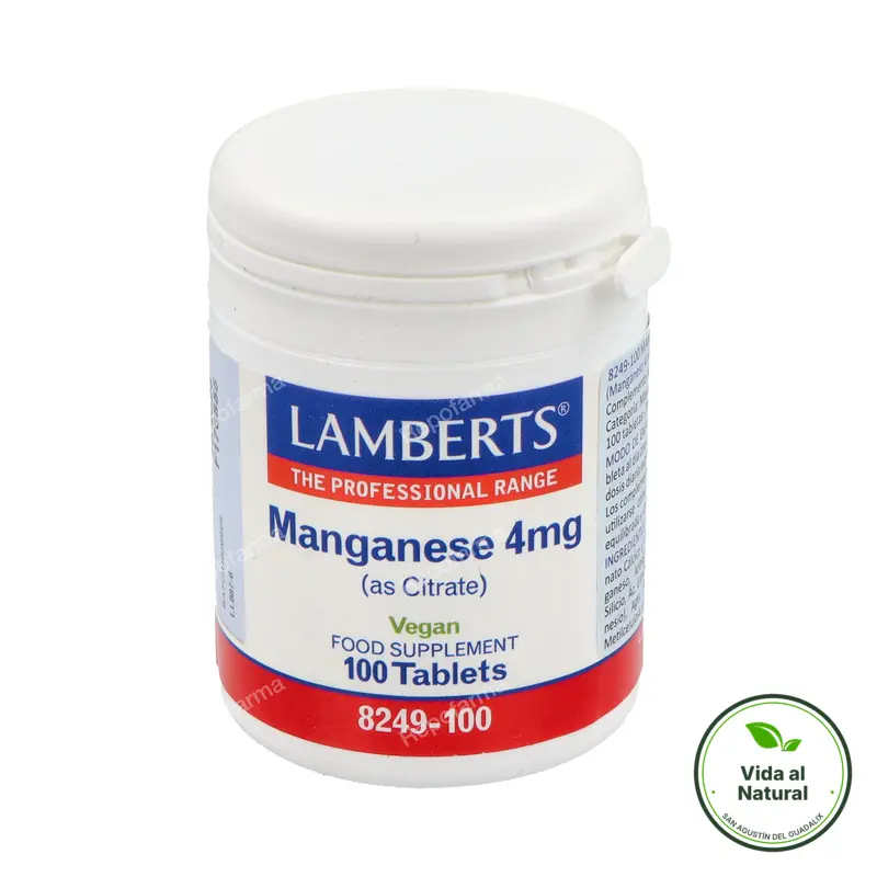 Manganeso 4 mg ( como citrato ) 100 comprimidos, Lamberts