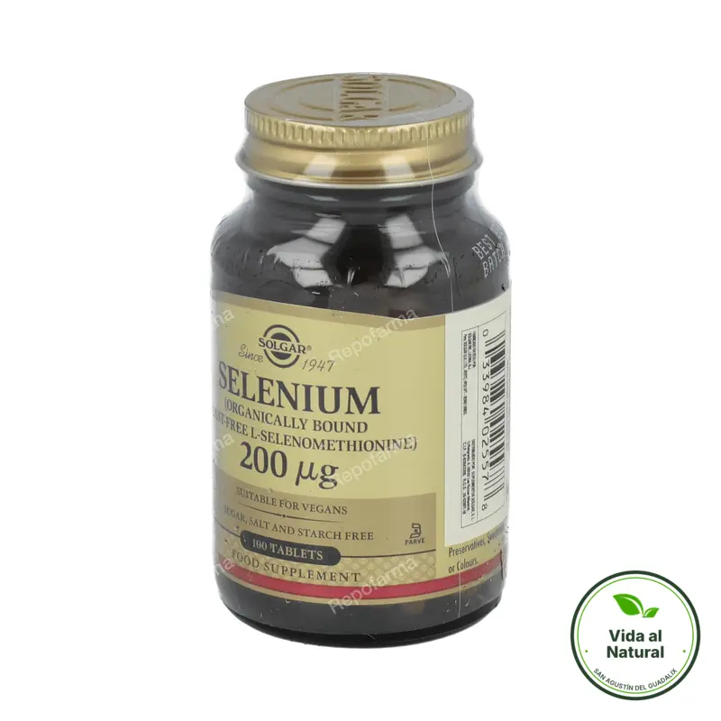 Selenio 200 mcg (sin levadura) 100 comprimidos, Solgar