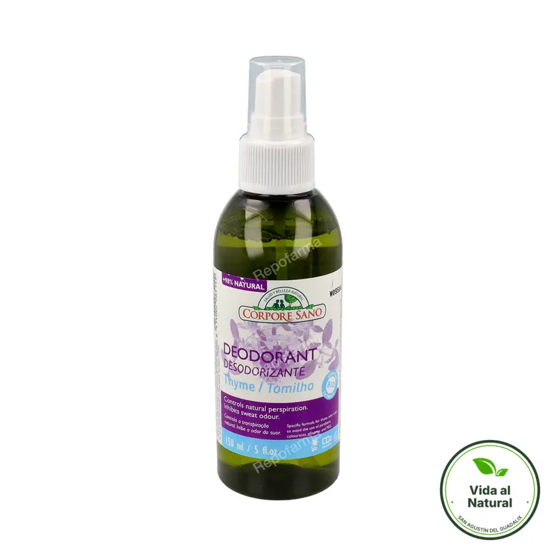 Desodorante tomillo spray sano 150 ml, Corpore