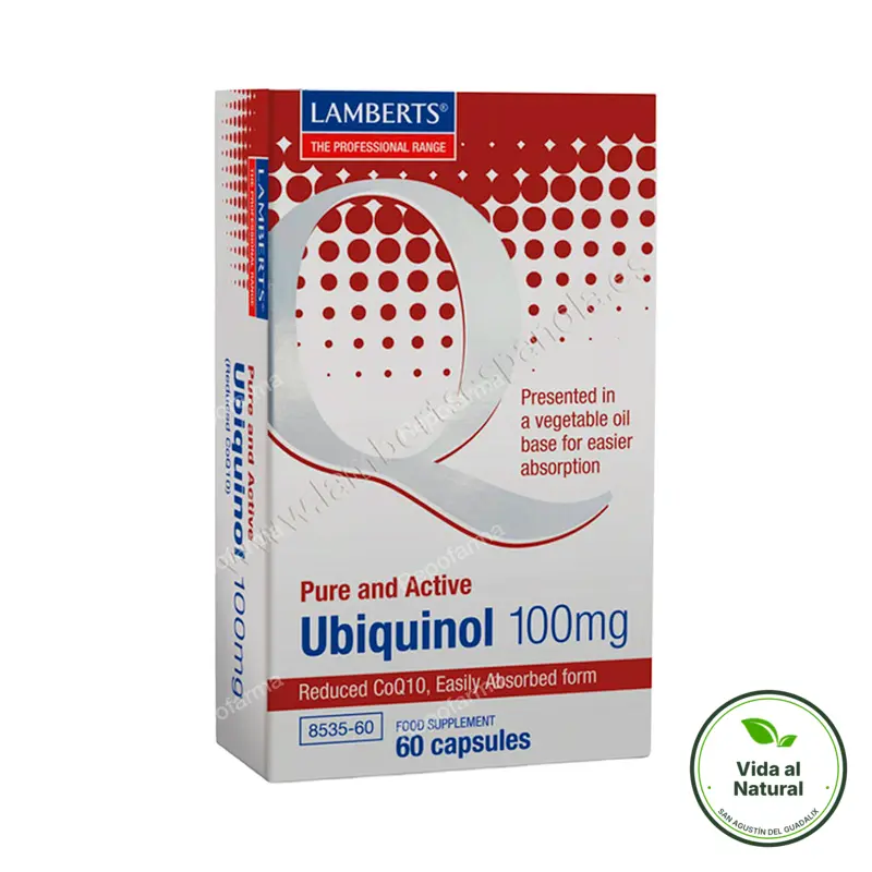 Ubiquinol 100 mg caja 60 cápsulas, Lamberts