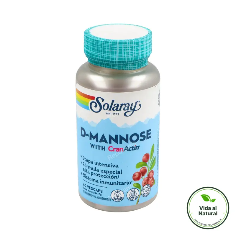 D-mannosa con cranactin 60 cápsulas vegetales, Solaray