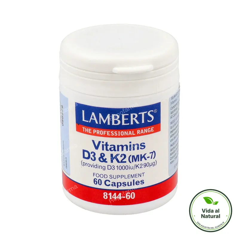 Vitamina d3+k2 60 cápsulas, Lamberts