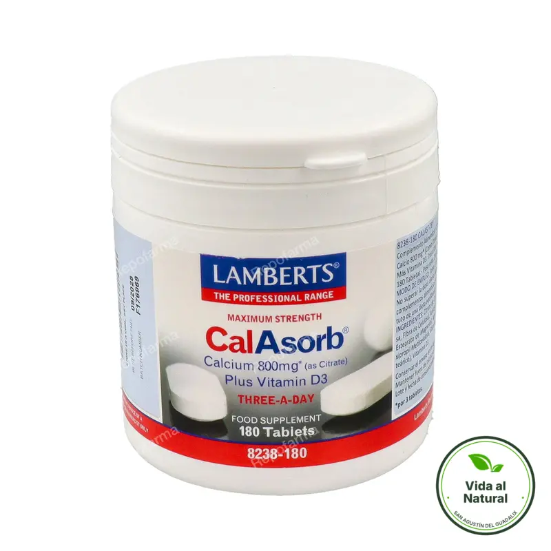 Calasorb citrato de calcio 800 mg 180 comprimidos, Lamberts