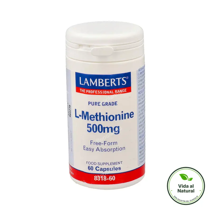 L-metionina 500 mg 60 cápsulas, Lamberts