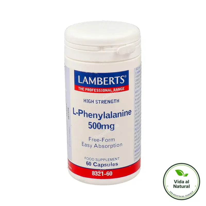 L-fenilalanina 500 mg 60 cápsulas, Lamberts