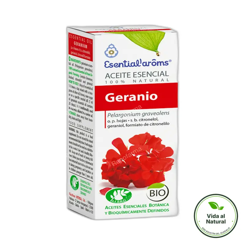 Aceite esencial de geranio 10 ml, Esential Aroms