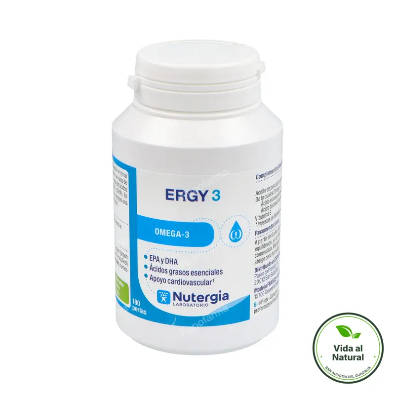 Ergy 3 omega 3 180 perlas, Nutergia