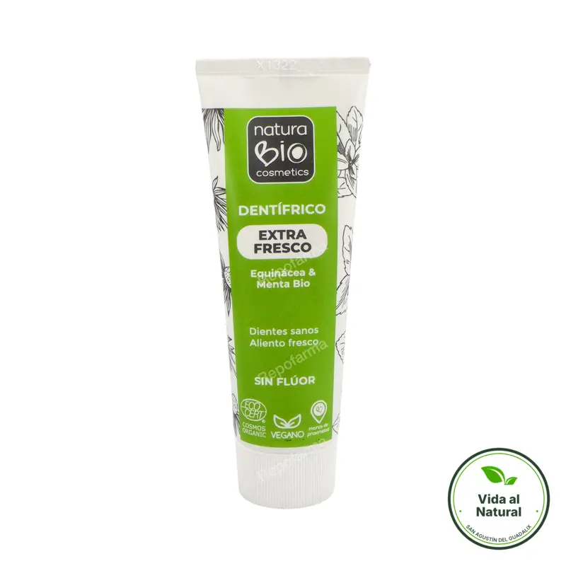 Dentífrico extra fresco 75 equinacea & menta sin fluor BIO, Naturabio